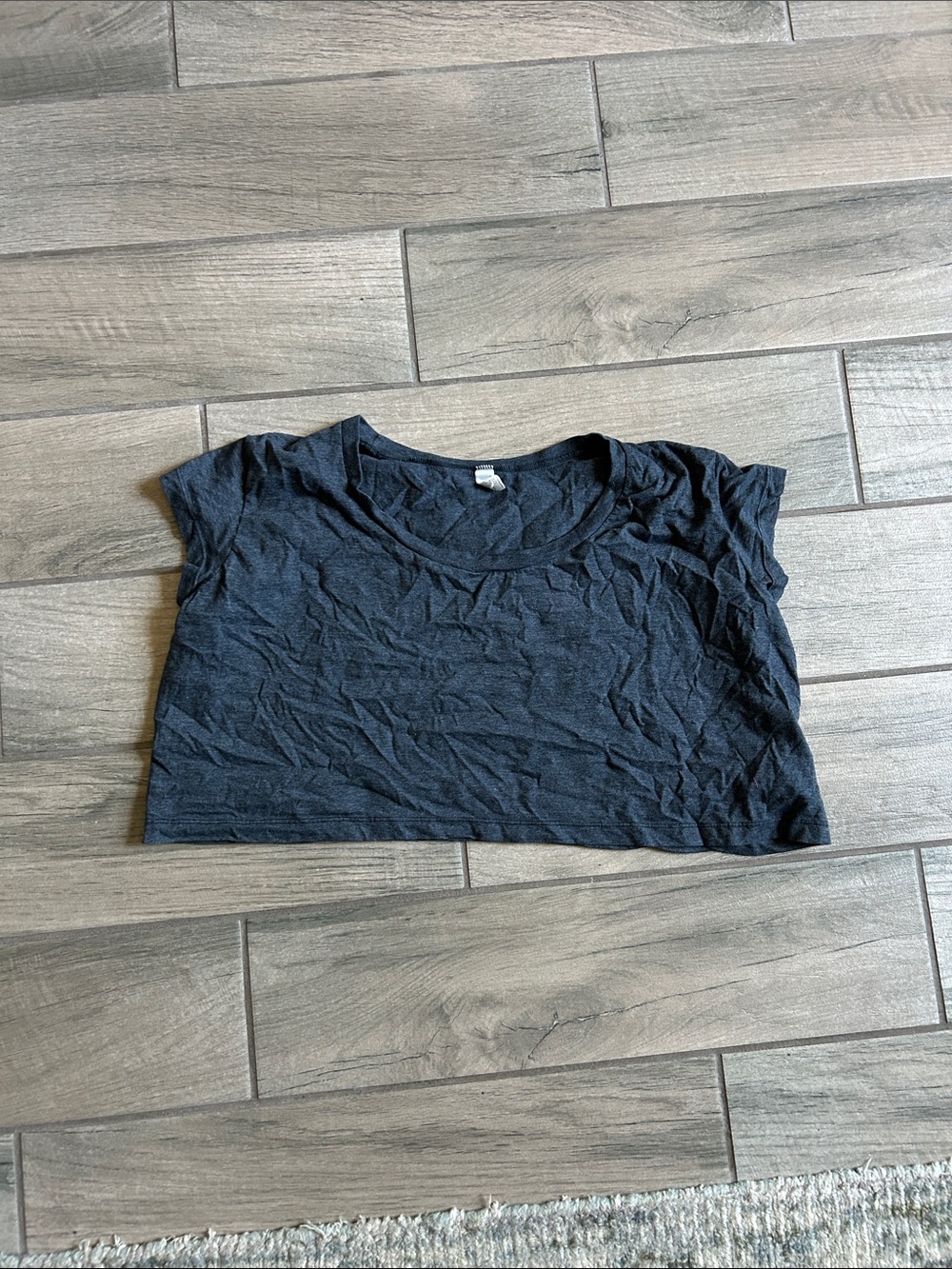 American Apparel Charcoal Gray Cropped Tee